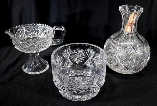 134a - 3 pieces of cut glass