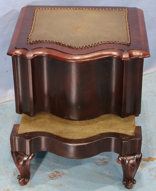 203a - Mahogany Empire bed steps with potty stool