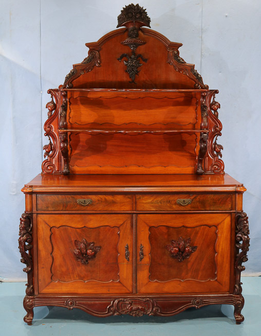 079a - Beautifully carved English sideboard-4