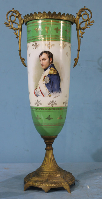 421d -2 piece severs vase and small capped urn