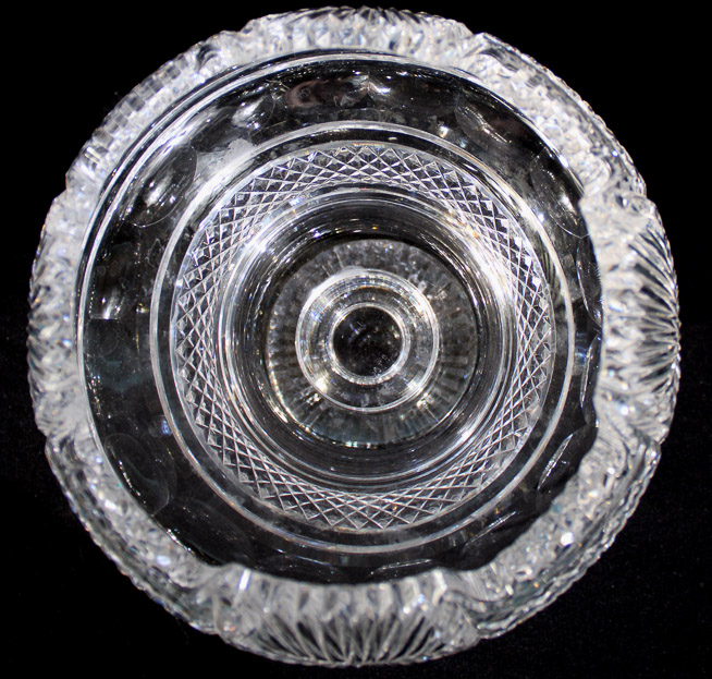 012c - Very heavy unusual cut glass bowl