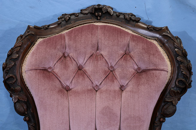 139d - Rosewood rococo arm parlor chair-13