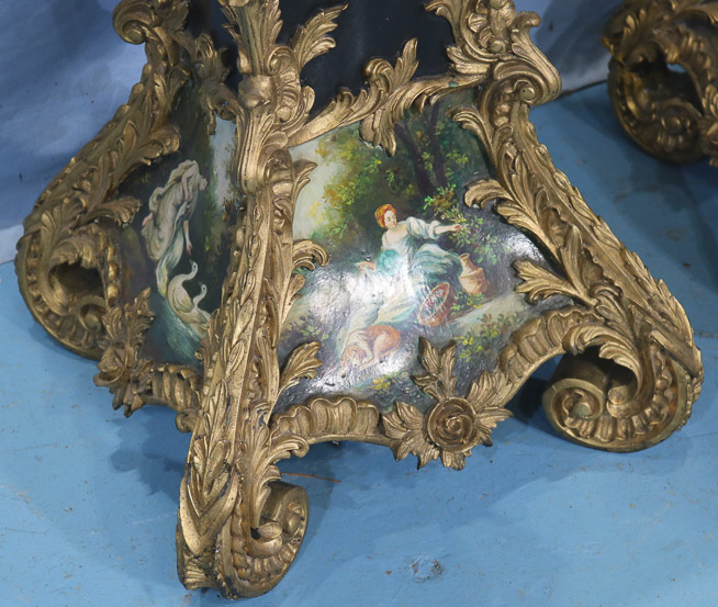 147d - Pair of rococo French pedestals-14