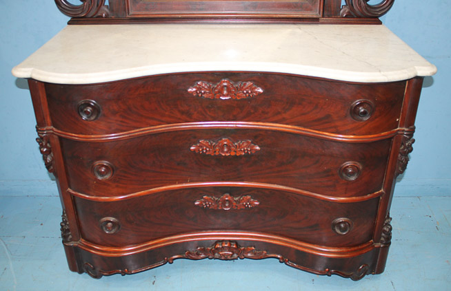 076f - Tall Mitchell and Rammelsberg Victorian dresser