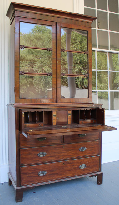 085b - English mahogany butlers secretary