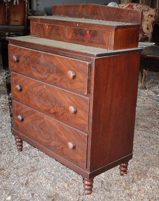 382b - Mahogany Empire 3 drawer chest