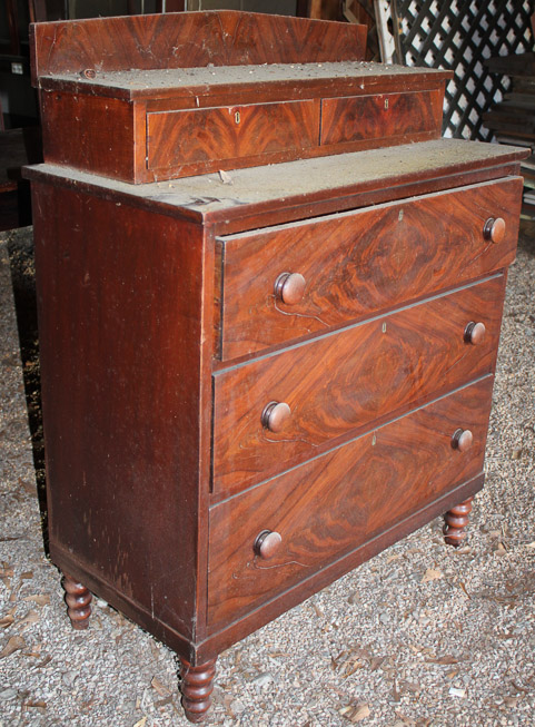 382c - Mahogany Empire 3 drawer chest